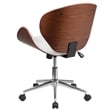Flash Furniture Leather Swivel Office Chair in White and Walnut