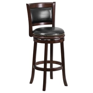 Flash Furniture 29&quot Leather Bar Stool in Black and Cappuccino