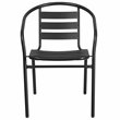 Flash Furniture Metal Stacking Patio Chair in Black
