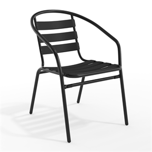 Flash Furniture Lila Metal Restaurant Stack Chair with Aluminum Slats