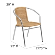 Flash Furniture Aluminum and Rattan Stacking Patio Chair in Beige