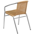 Flash Furniture Aluminum and Rattan Stacking Patio Chair in Beige