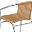 Flash Furniture Aluminum and Rattan Stacking Patio Chair in Beige