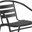 Flash Furniture 3 Piece Square Patio Bistro Set in Black