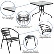 Flash Furniture 5 Piece Square Patio Dining Set in Black