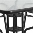 Flash Furniture 5 Piece Square Patio Dining Set in Black