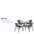 Flash Furniture 5 Piece Square Patio Dining Set in Black and Gray