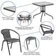 Flash Furniture 5 Piece Square Patio Dining Set in Black and Gray