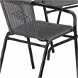 Flash Furniture 5 Piece Square Patio Dining Set in Black and Gray