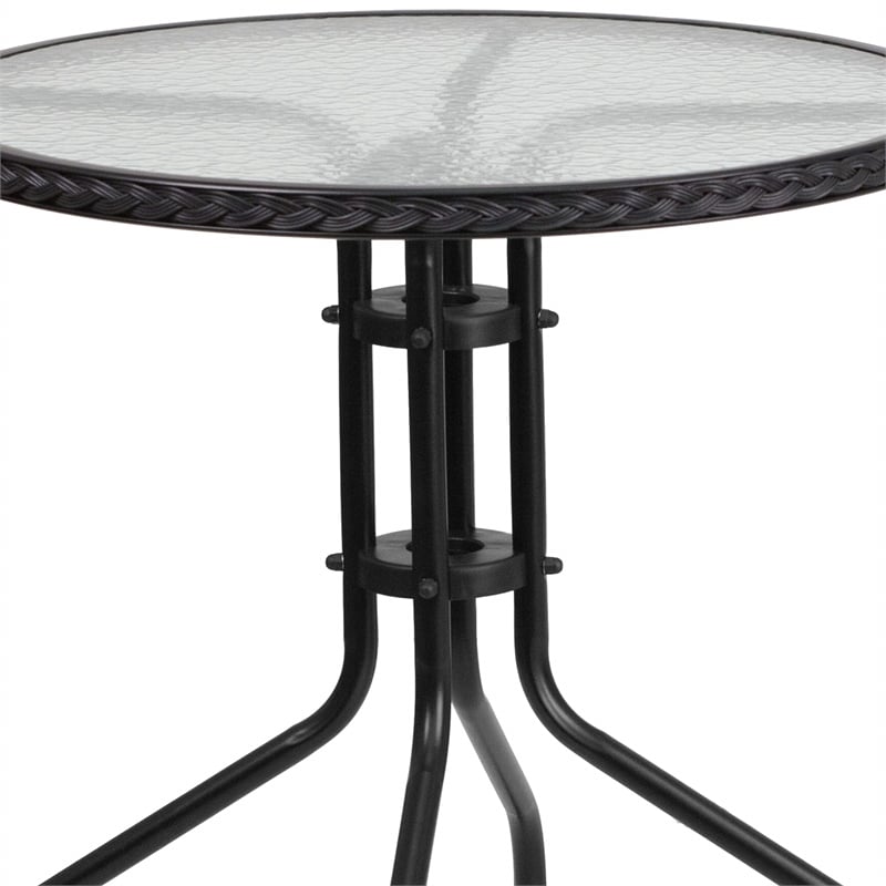 Flash Furniture 5 Piece Round Patio Dining Set in Black