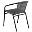 Flash Furniture 5 Piece Round Patio Dining Set in Black and Gray