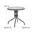 Flash Furniture 5 Piece Round Patio Dining Set in Black and Gray