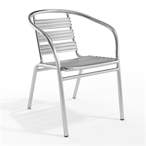 Flash Furniture Lila Heavy Duty Commercial Aluminum Indoor-Outdoor Slat-Back Restaurant Stack Chair
