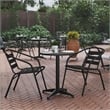 Flash Furniture 3 Piece Round Patio Bistro Set in Aluminum
