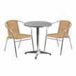 Flash Furniture 23.5Rd Aluminum Table Set-2 Ch In Beige
