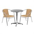 Flash Furniture 23.5Rd Aluminum Table Set-2 Ch In Beige