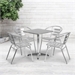 Flash Furniture 5 Piece Square Patio Bistro Set in Aluminum
