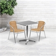 Flash Furniture 23.5Sq Aluminum Table Set-2 Ch In Beige