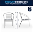 Flash Furniture 5 Piece Square Patio Dining Set in Aluminum