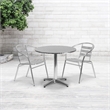 Flash Furniture 3 Piece Round Patio Dining Set in Aluminum