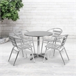 Flash Furniture 5 Piece Round Patio Dining Set in Aluminum