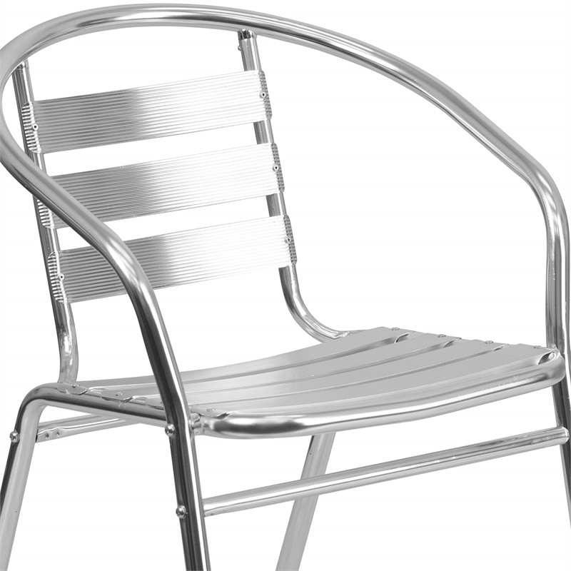 Flash Furniture 5 Piece Round Patio Dining Set in Aluminum