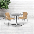 Flash Furniture 31.5Rd Aluminum Table Set-2 Ch In Beige