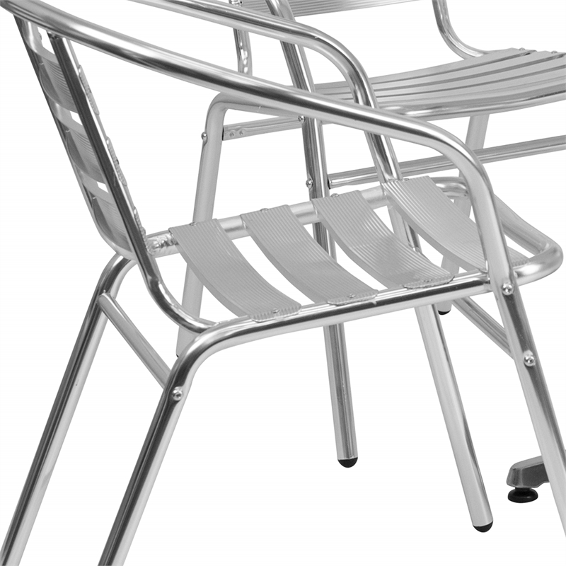 Flash Furniture 5 Piece Square Patio Dining Set in Aluminum