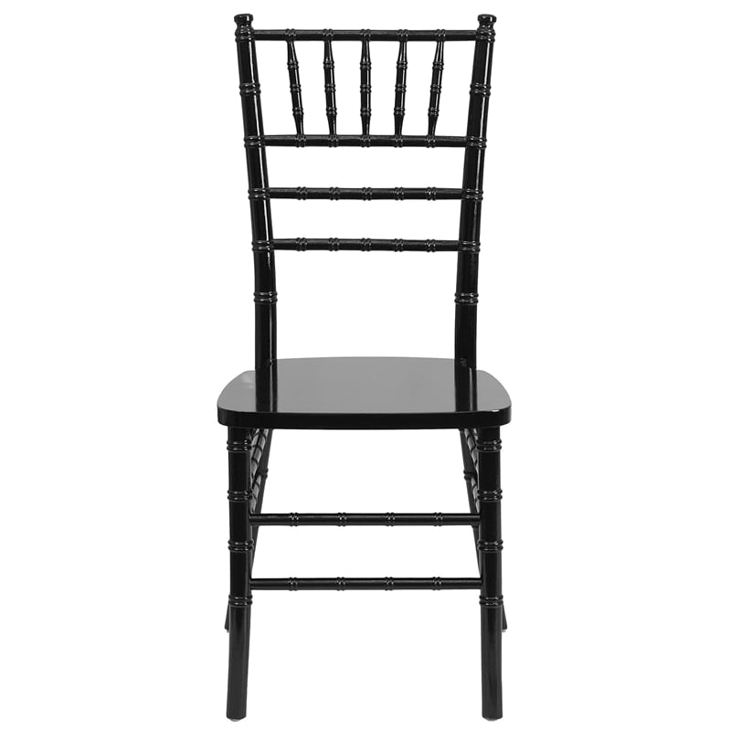 Flash Furniture Hercules Wood Chiavari Stacking Dining Side Chair in Black