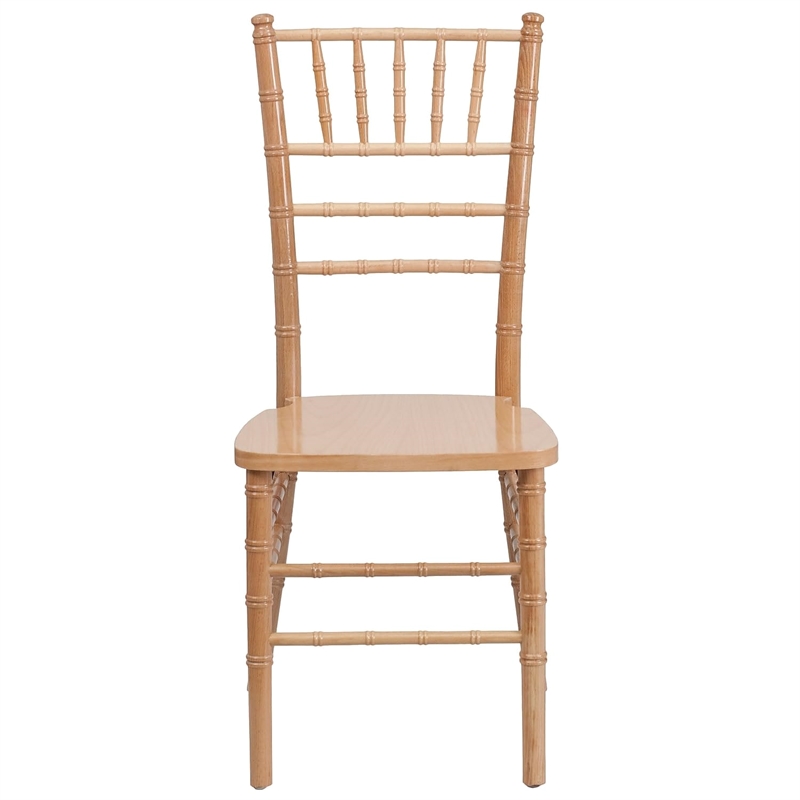 Flash Furniture Hercules Wood Chiavari Stacking Dining Side Chair in Natural