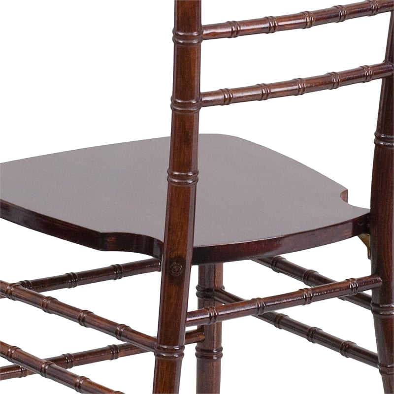 Flash Furniture Hercules Wood Chiavari Stacking Dining Side Chair in Fruitwood