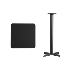 Flash Furniture 24Sq Laminate Table-X-Base In Black