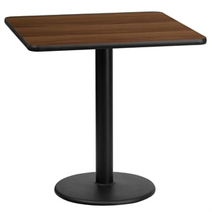 Flash Furniture 24&quot Square Restaurant Dining Table in Black and Walnut