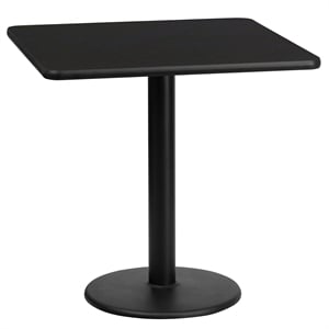 Flash Furniture 24Sq Laminate Table-Rd Base In Black