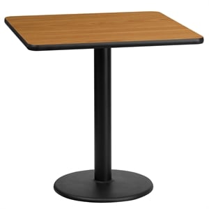 Flash Furniture 24&quot Square Restaurant Dining Table in Black Natural