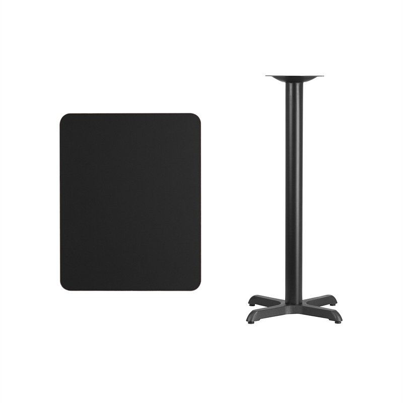 Flash Furniture 24X30 Laminate Table-X-Base In Black