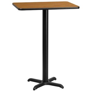 flash furniture contemporary laminate top x-base restaurant bar table in natural and black