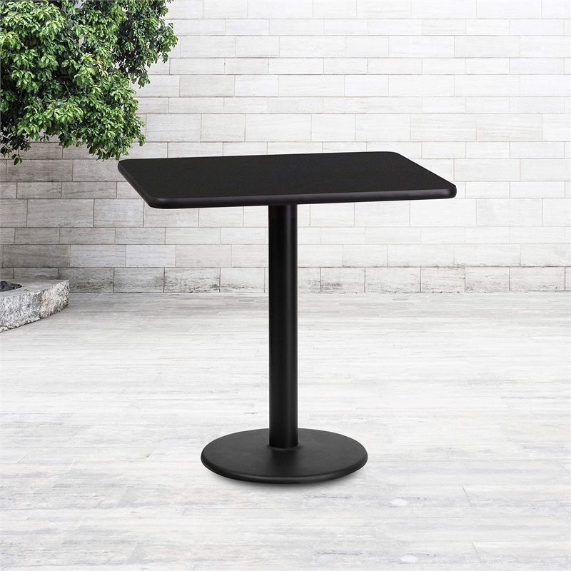 Flash Furniture 24X30 Laminate Table-Rd Base In Black