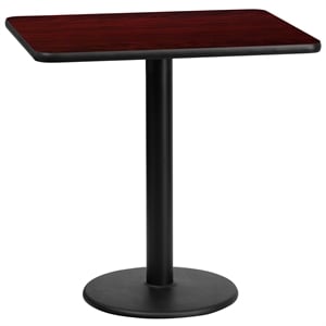 Flash Furniture 24&quot x 30&quot Restarant Dining Table in Black and Mahogany