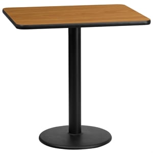 Flash Furniture 24&quot x 30&quot Restaurant Dining Table in Black and Natural