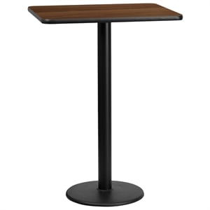 Flash Furniture 24&quot x 30&quot Restaurant Bar Table in Black and Walnut