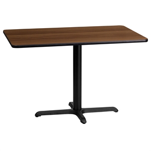 Flash Furniture 24&quot x 42&quot Restaurant Dining Table in Black and Walnut