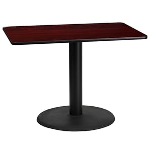 Flash Furniture 24&quot x 42&quot Restarant Dining Table in Black and Mahogany