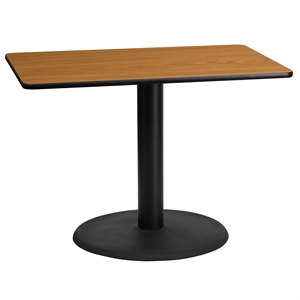 Flash Furniture 24&quot x 42&quot Restaurant Dining Table in Black and Natural