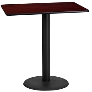 Flash Furniture 24&quot x 42&quot Restarant Bar Table in Black and Mahogany