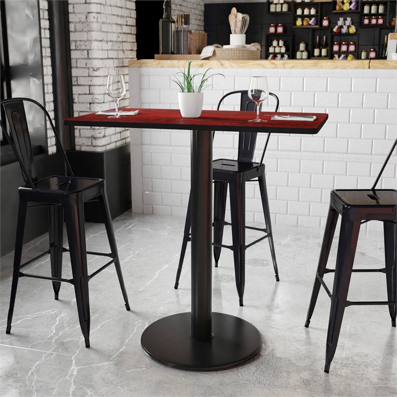 Flash Furniture 24X42 Laminate Table-Rd Base In Black