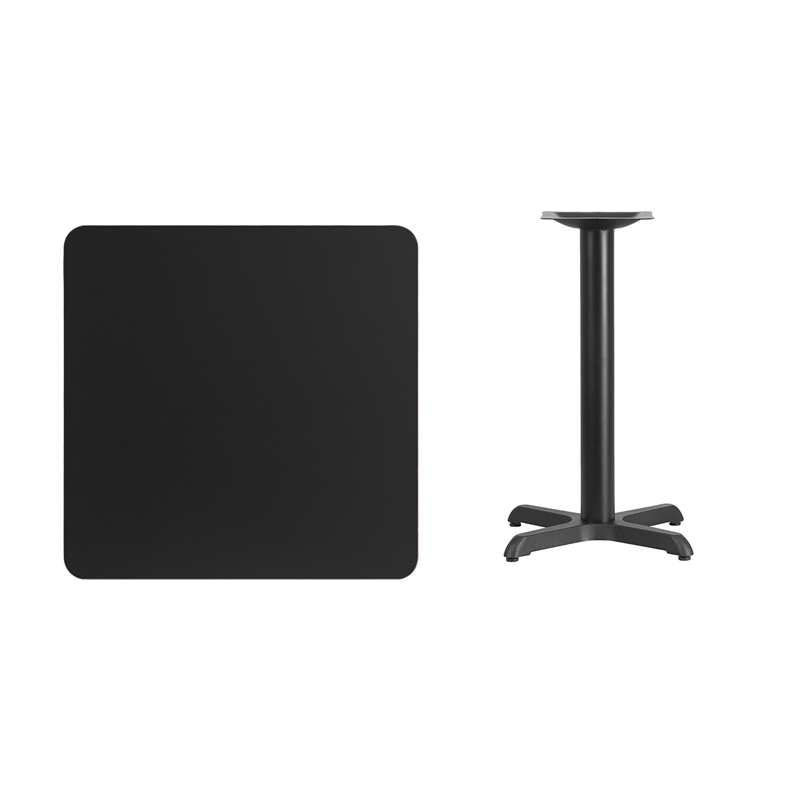 Flash Furniture 30Sq Laminate Table-X-Base In Black
