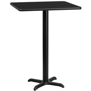 flash furniture contemporary laminate top x-base restaurant bar table in black