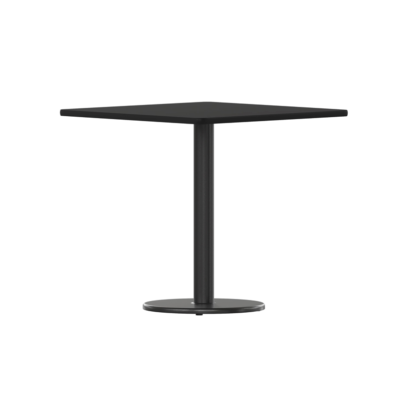 Flash Furniture 30Sq Laminate Table-Rd Base In Black
