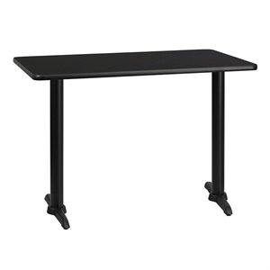 flash furniture contemporary laminate top t-base restaurant dining table in black